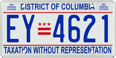 DC license plate EY4621