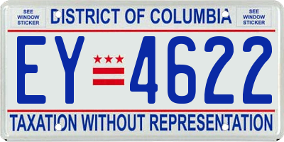 DC license plate EY4622