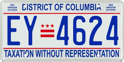 DC license plate EY4624