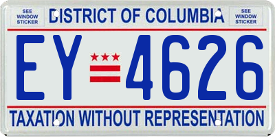 DC license plate EY4626