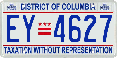 DC license plate EY4627