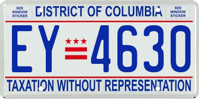DC license plate EY4630