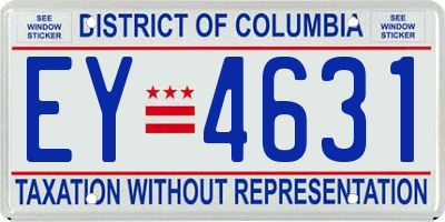 DC license plate EY4631