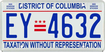 DC license plate EY4632
