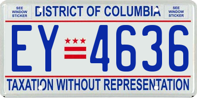 DC license plate EY4636