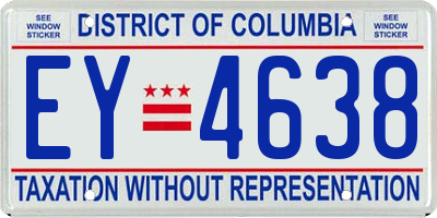 DC license plate EY4638