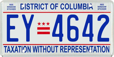 DC license plate EY4642