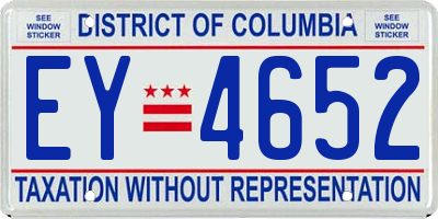 DC license plate EY4652