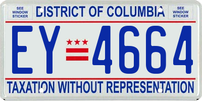 DC license plate EY4664