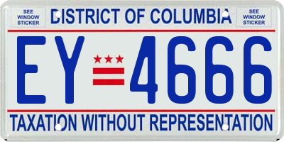 DC license plate EY4666