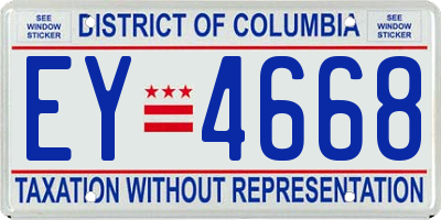 DC license plate EY4668