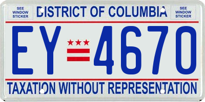 DC license plate EY4670