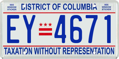 DC license plate EY4671