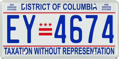 DC license plate EY4674