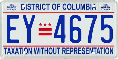 DC license plate EY4675