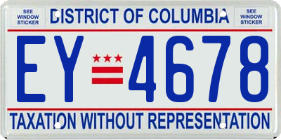 DC license plate EY4678