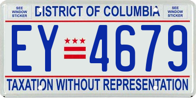 DC license plate EY4679