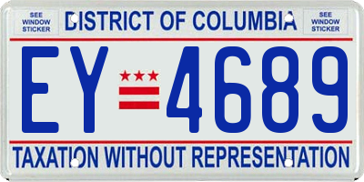 DC license plate EY4689