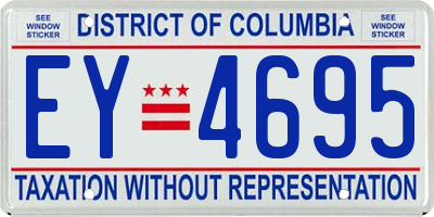 DC license plate EY4695
