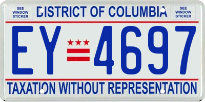 DC license plate EY4697