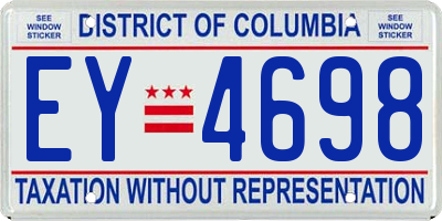 DC license plate EY4698