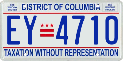 DC license plate EY4710