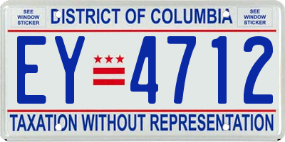 DC license plate EY4712