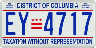 DC license plate EY4717