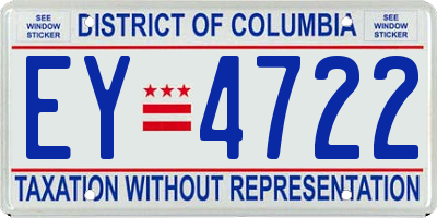 DC license plate EY4722