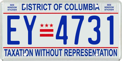 DC license plate EY4731