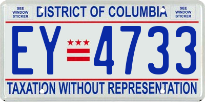 DC license plate EY4733