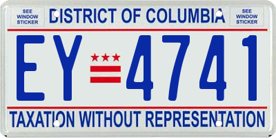 DC license plate EY4741