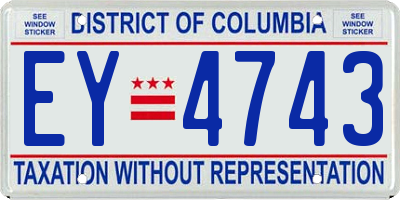 DC license plate EY4743