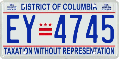 DC license plate EY4745