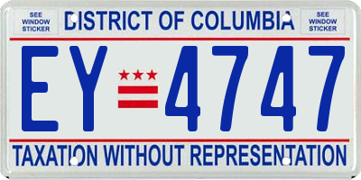 DC license plate EY4747