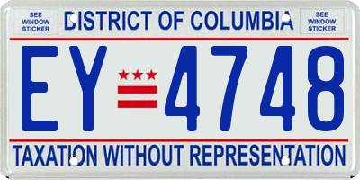 DC license plate EY4748