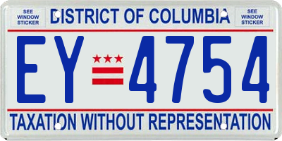 DC license plate EY4754