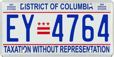 DC license plate EY4764