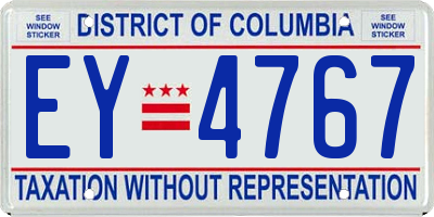 DC license plate EY4767