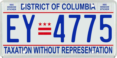 DC license plate EY4775