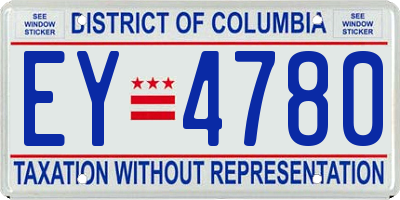 DC license plate EY4780
