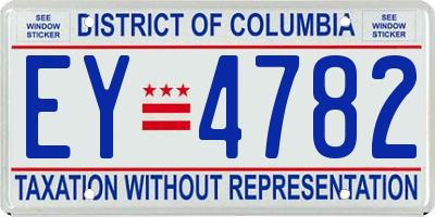 DC license plate EY4782