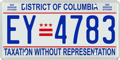 DC license plate EY4783