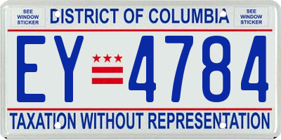 DC license plate EY4784