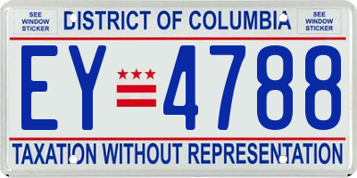 DC license plate EY4788
