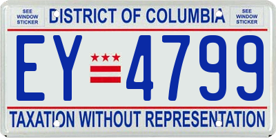 DC license plate EY4799