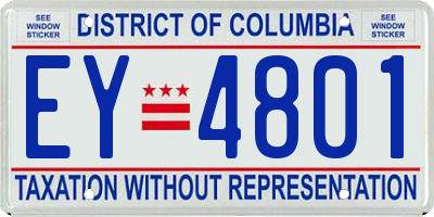 DC license plate EY4801