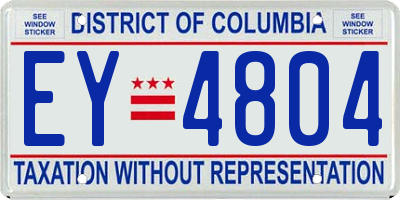 DC license plate EY4804