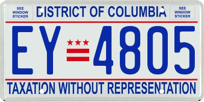 DC license plate EY4805