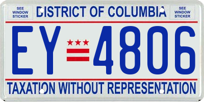 DC license plate EY4806